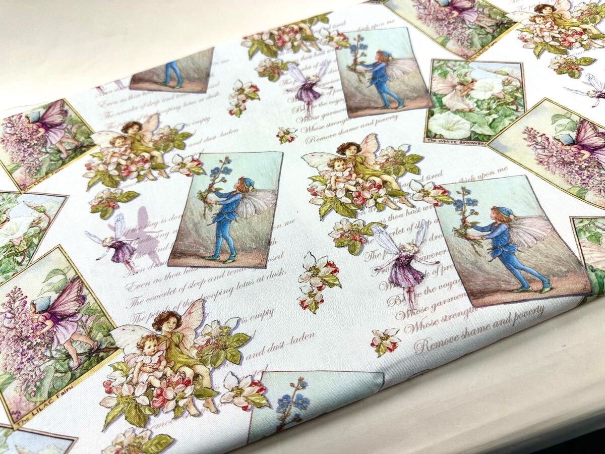 USAシーチング綿生地幅110cm×50cm.白地妖精拍卖