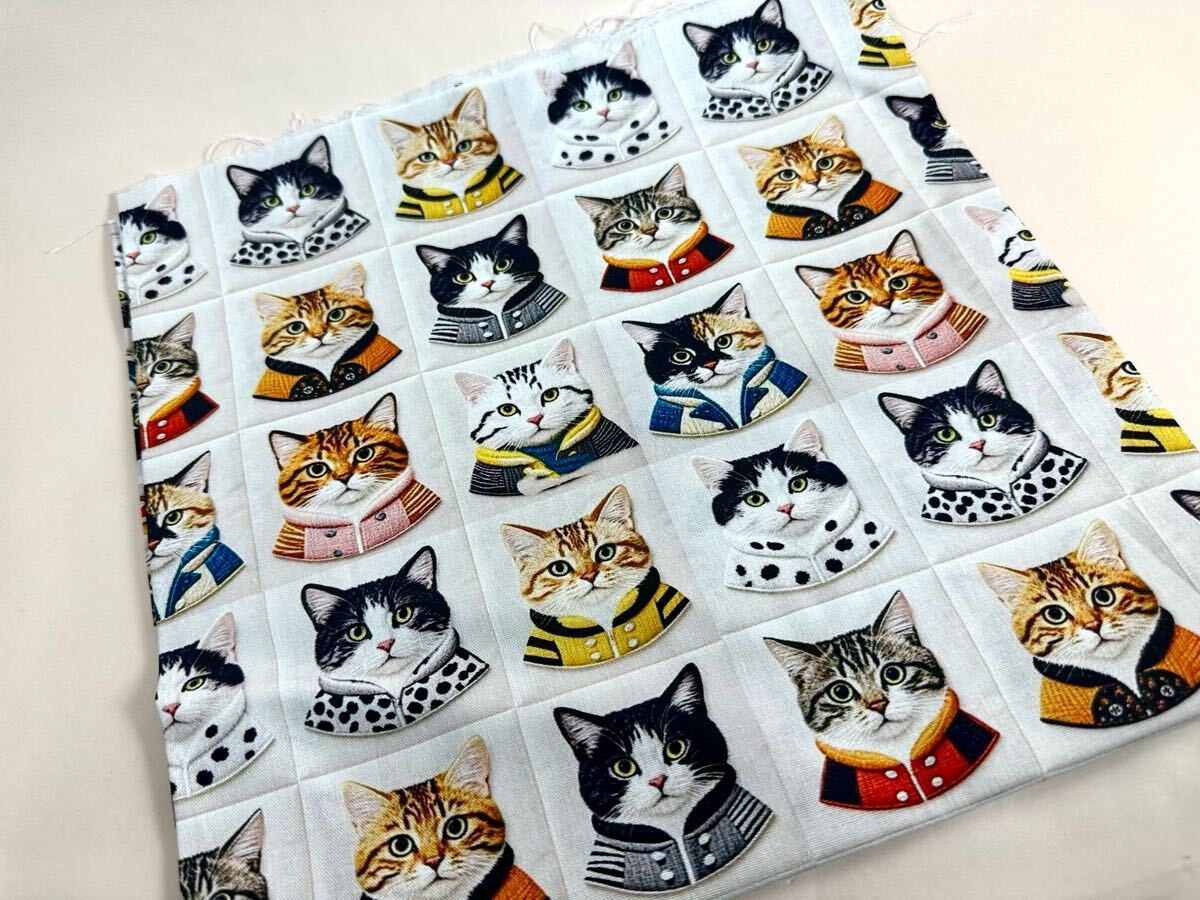 USAシーチング綿100%生地幅110cm×50cm.猫.1324.拍卖