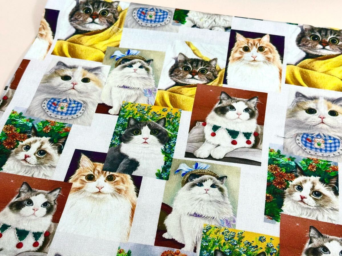 USAシーチング.綿100%生地.幅110cm×50cm.猫1658拍卖