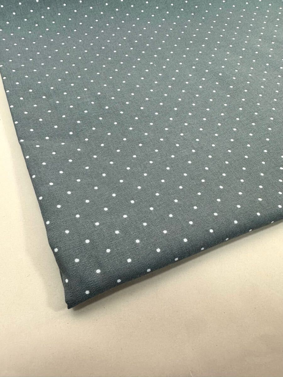 USAシーチング綿100%.生地幅110cm×50cm.グレー.水玉拍卖