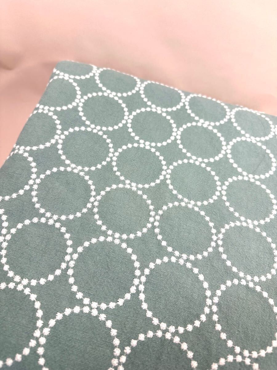 刺繍生地.中厚リネン.刺繍幅125cm×50cm.水色地.タンバリン拍卖