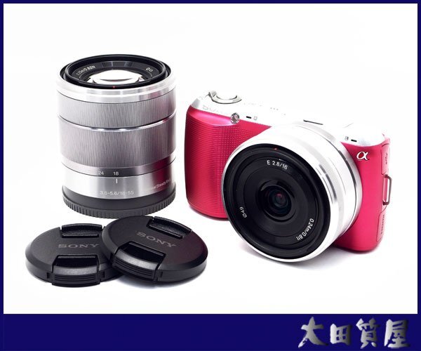 67)質屋出品☆SONY NEX-C3 ダブルレンズキット SEL16F28(E 16mm F2.8) SEL1855 (E 18-55mm F3.5-5.6 OSS) 中古 1円~売り切り拍卖