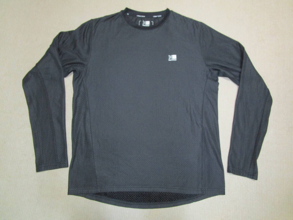 超特価!美品即決!裏ボア素材!超軽量!保温性抜群!Karrimor カリマー メンズ ロングスリーブ 裏起毛 長袖 Tシャツ アウトドアウエア Black XL拍卖