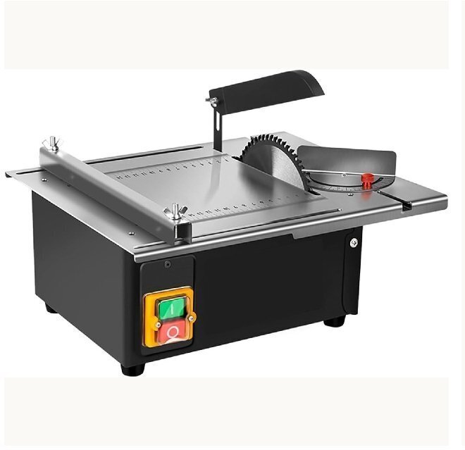 木工装飾テーブルソー 新しくアップグレードされたステンレススチールテーブルトップ、角度定規と調節可能なバッキング付き拍卖