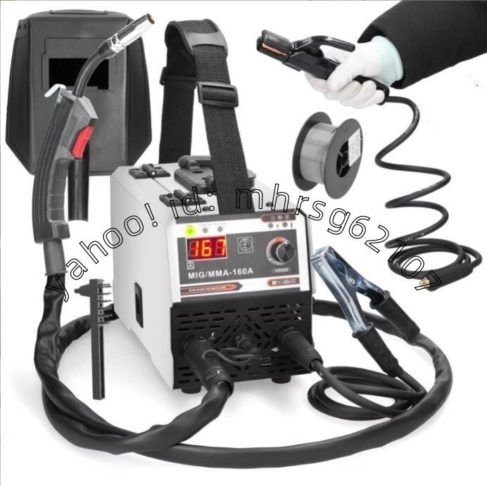 新品 ハイスペック! 100V半自動溶接機 家庭用/業務用 MIG-160A !MIG MMA 100V用 鉄 ステン アルミ MIG160A (A260)拍卖