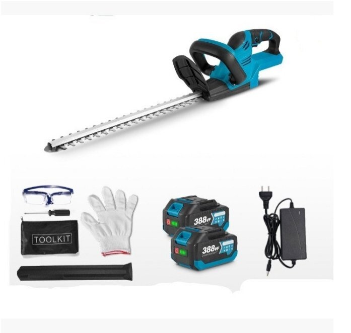 充電式ヘッジトリマー チェーンソー 刈込幅490mm 両刃駆動 芝刈り機 生垣バリカン バッテリー2枚 園芸用 庭木バリカン 剪定機械拍卖