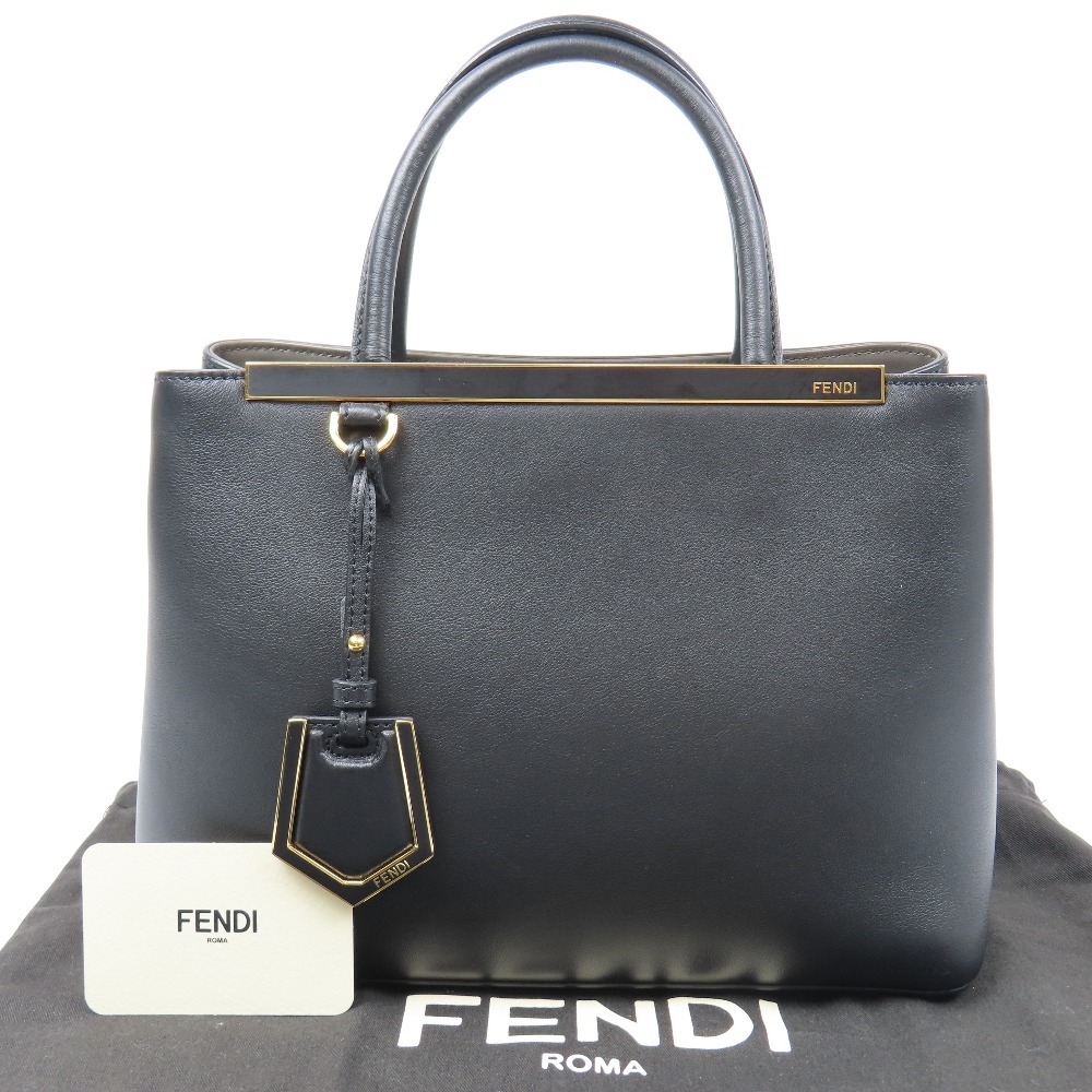 203230★1円スタート★FENDI フェンディ 極美品 プチトゥジュール ロゴ ハンドバッグ レザー ブラック拍卖