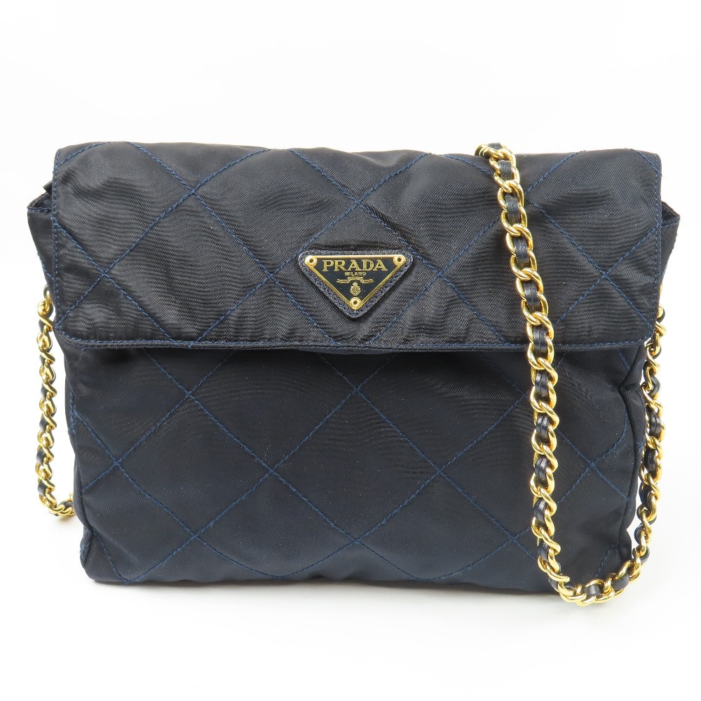 203373★1円スタート★PRADA プラダ 新品同様美品 チェーンショルダーバッグ B2063 トライアングルロゴ 三角ロゴ ヴィンテージ拍卖