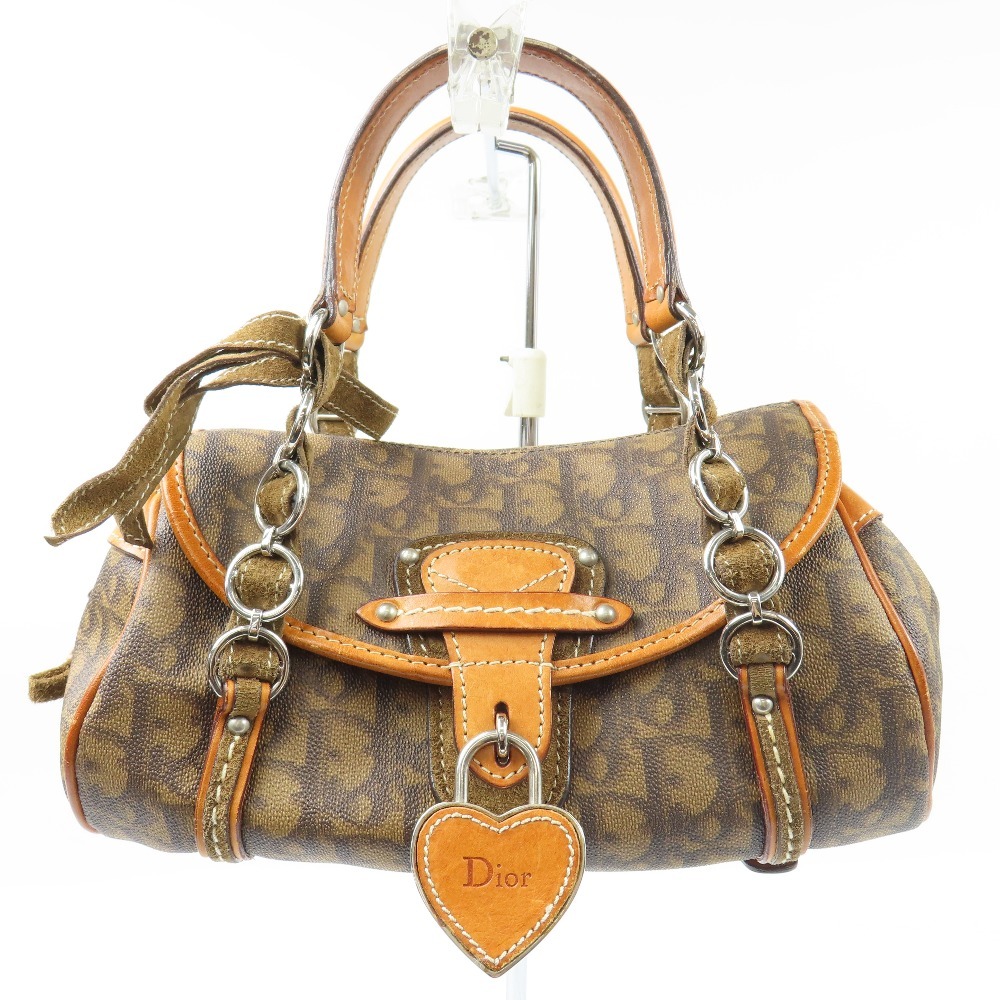 203380★1円スタート★Christian Dior クリスチャンディオール 外美品 トロッター チェーンハンドバッグ リボン ヴィンテージ ハンドバッグ拍卖