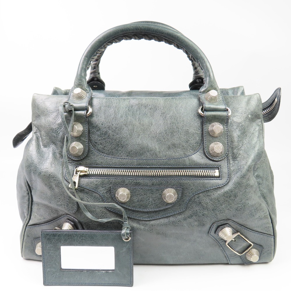 203383★1円スタート★BALENCIAGA バレンシアガ 中極美品 ザ ジャイアントシティ 207806 ハンドバッグ レザー グレー拍卖