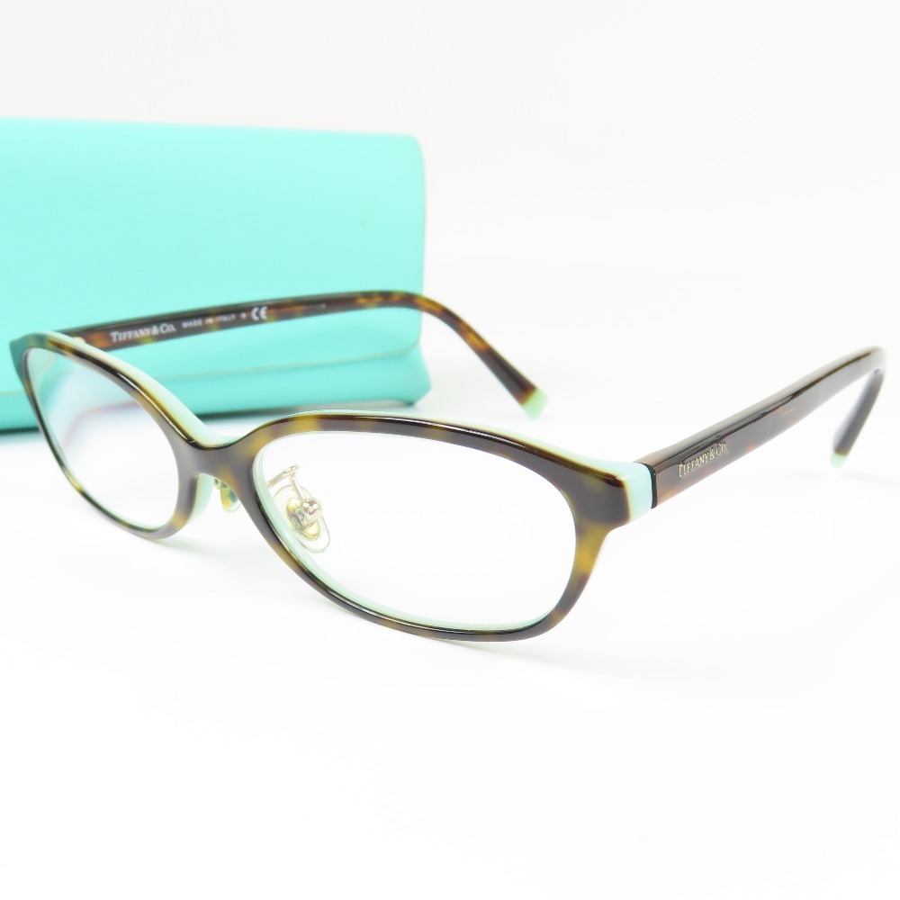 203455★1円スタート★TIFFANY&Co. ティファニー 新品同様美品 度入り 眼鏡フレーム アイウェア TF2182-D 52□16 メガネ ブラウン拍卖