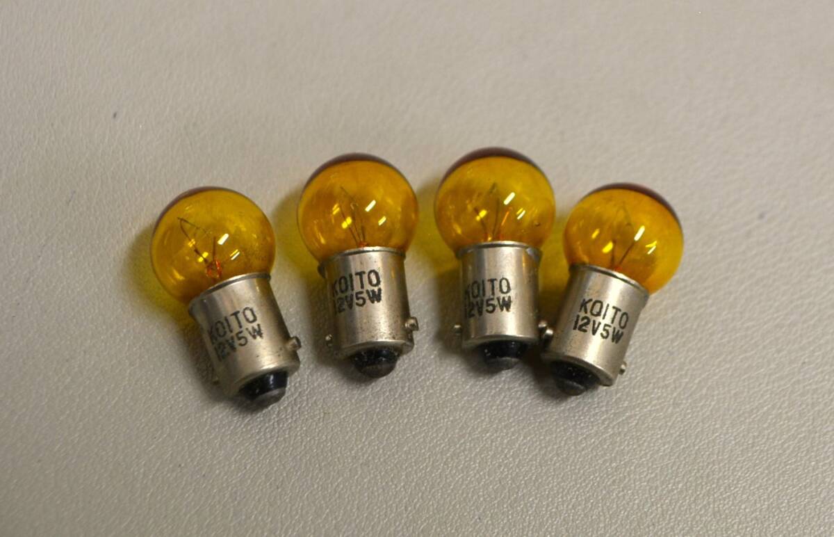 KOITO 12V 5W バルブ 電球 イエロー 4個 新品 黄色拍卖