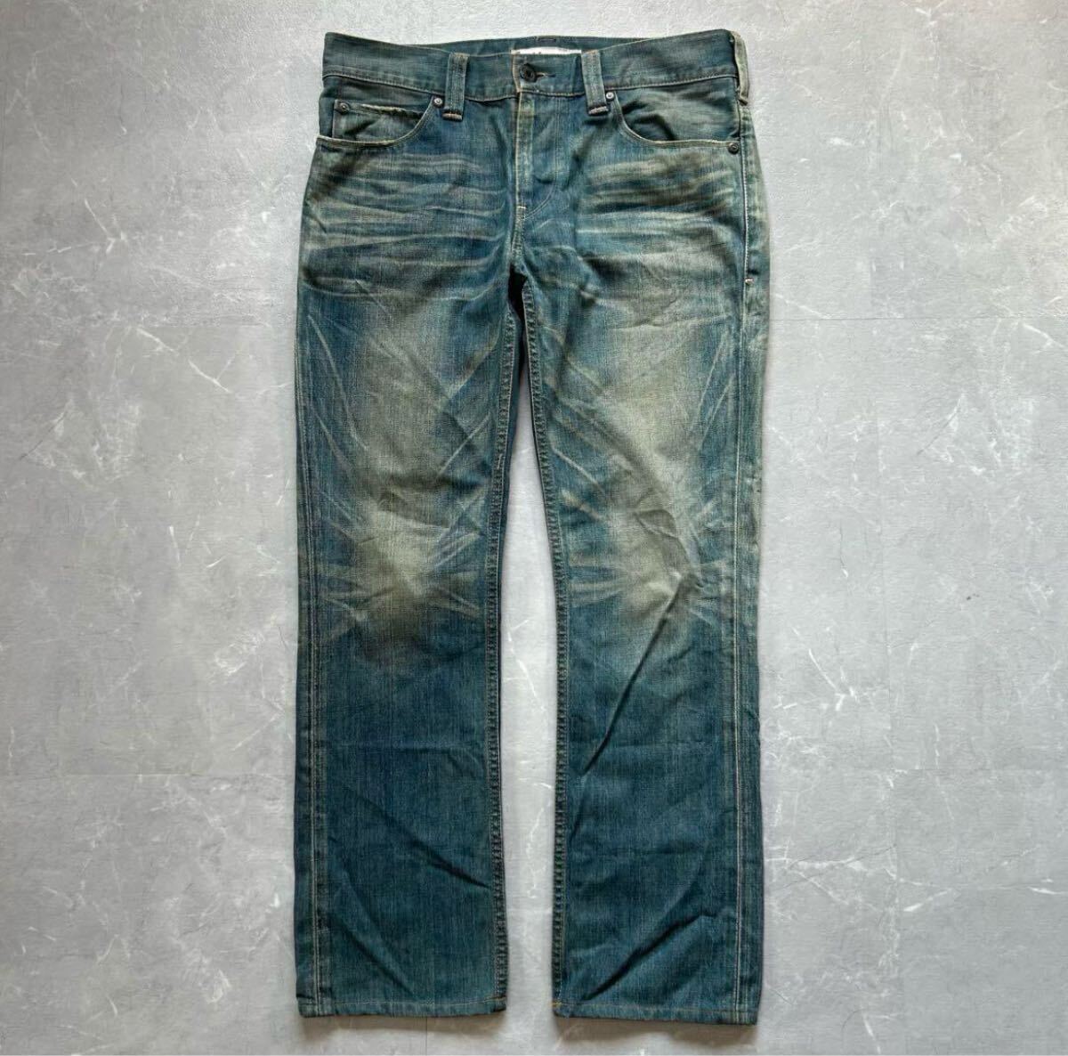 00s Levi's 511 スリムフィット デニム w34 古着 usa ジーンズ インディゴ ストレート 鬼ヒゲ 501 505 90s アメリカ アメカジ ジーパン old拍卖