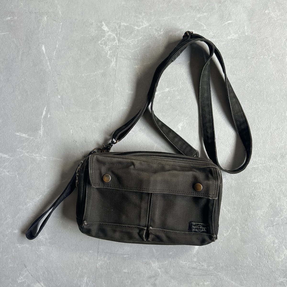 ポーター ショルダーバッグ PORTER 吉田カバン ブラック 2way ポーチ 黒 スモーキー キャンバス 592-06369 正規品 定価19,250円 拍卖