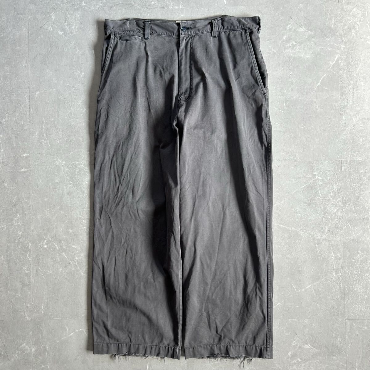 80s vintage チノパン フリスコ バギー ワイド usa 古着 グレー コットン チノパンツ ヴィンテージ シルエット◎ cityboy 90s アメリカ w36拍卖