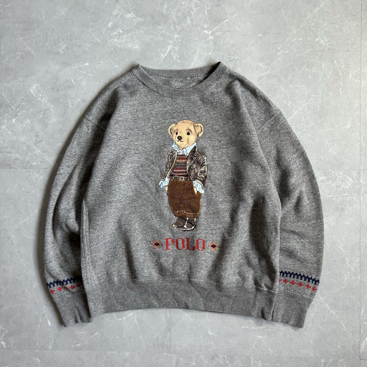 Polo Ralph Lauren ベアー スウェット グレー レディース 古着 ポロラルフローレン トレーナー ビッグ cityboy vintage 現行タグ ポニー拍卖