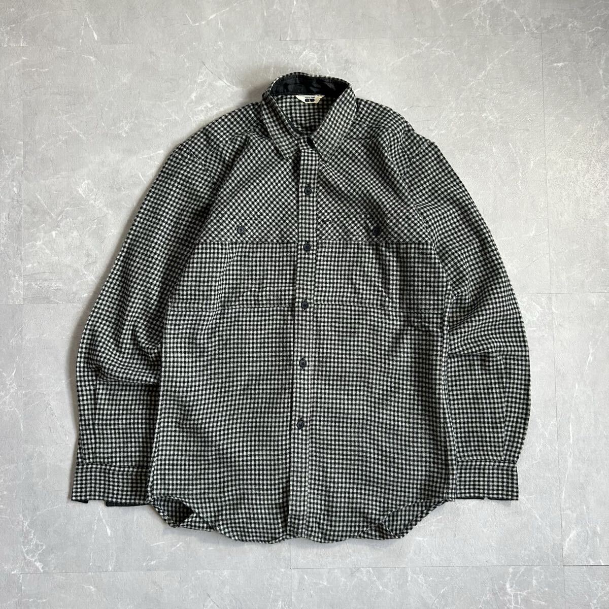 80s 90s mont-bell オックスフォードシャツ 長袖 開襟 古着 ボード cityboy vintage USA 短丈 ギンガムチェック オープンカラー モンベル拍卖