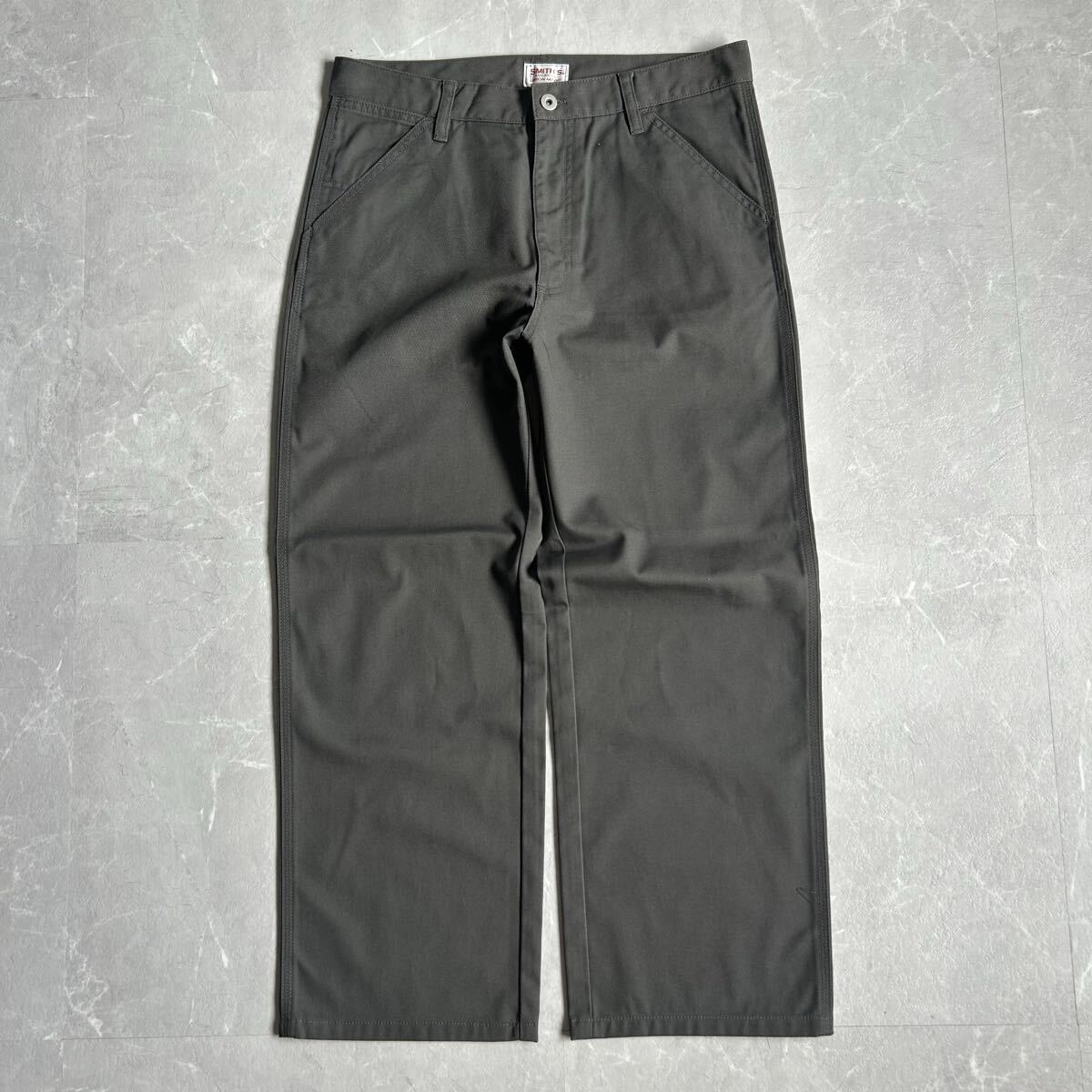 00s SMITH'S AMERICAN ワイド チノパン フリスコ 古着 グレー系 S スミスアメリカン ワークパンツ コットン ストレート vintage USA 90s拍卖