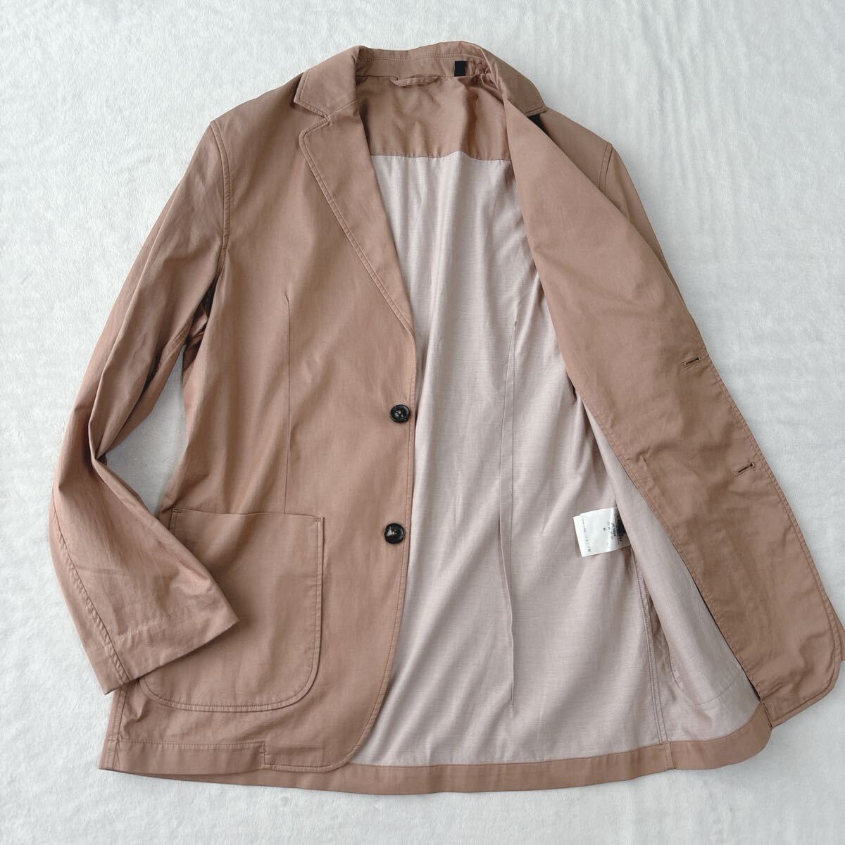 【美品】ラルディーニ テーラードジャケット コットン ブラウン 現行 LARDINI 紳士服 最高級 ビジネスマン 2ボタン アンコン拍卖