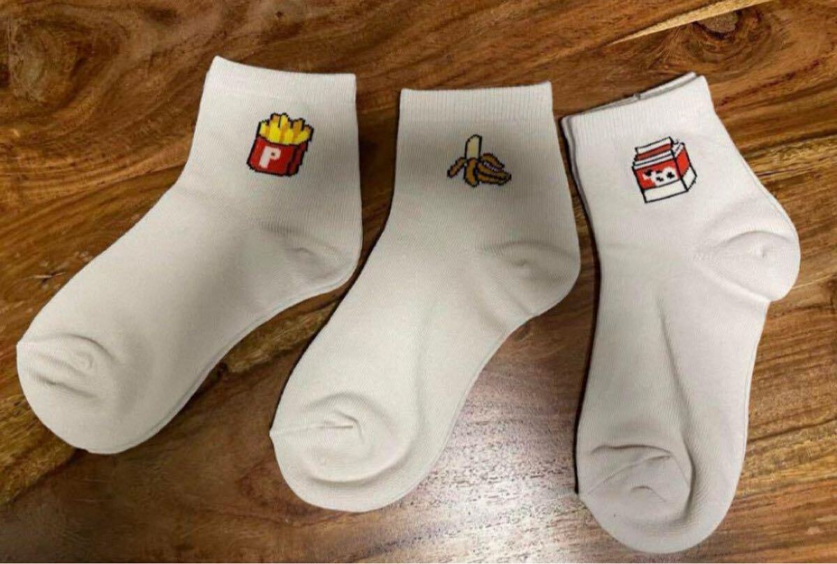 新作☆スタンプルワンポイントショートソックス3足組 B73141L 19~21㎝ 拍卖