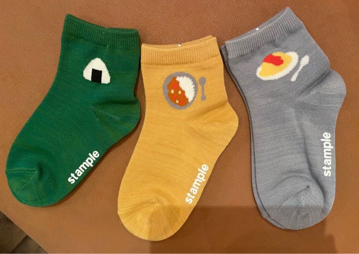 新作☆スタンプルごはんもんショートソックス3足組73019LL 22〜25㎝拍卖