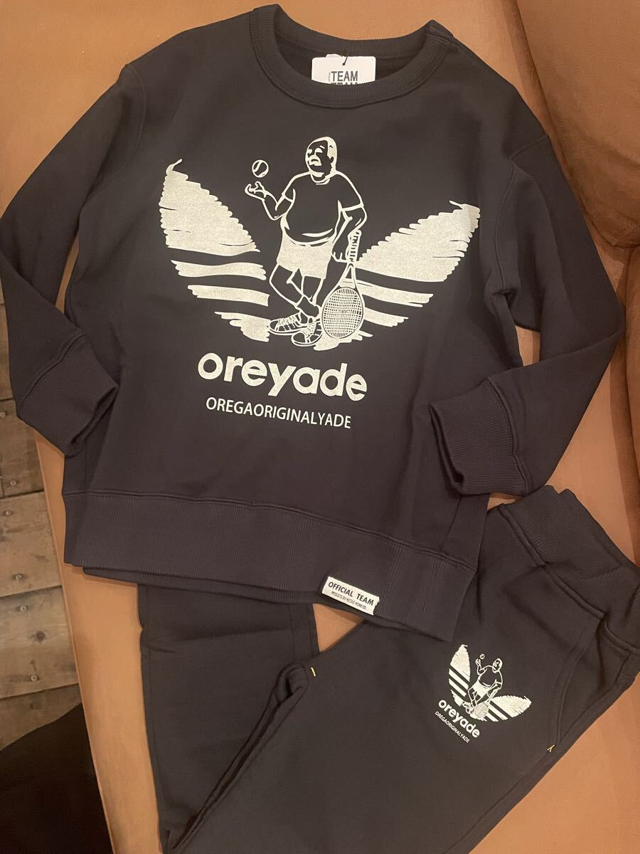 新作☆オフィシャルチーム裏毛 俺やで!ワイドトレーナースウェット1225204ブラック 150㎝拍卖