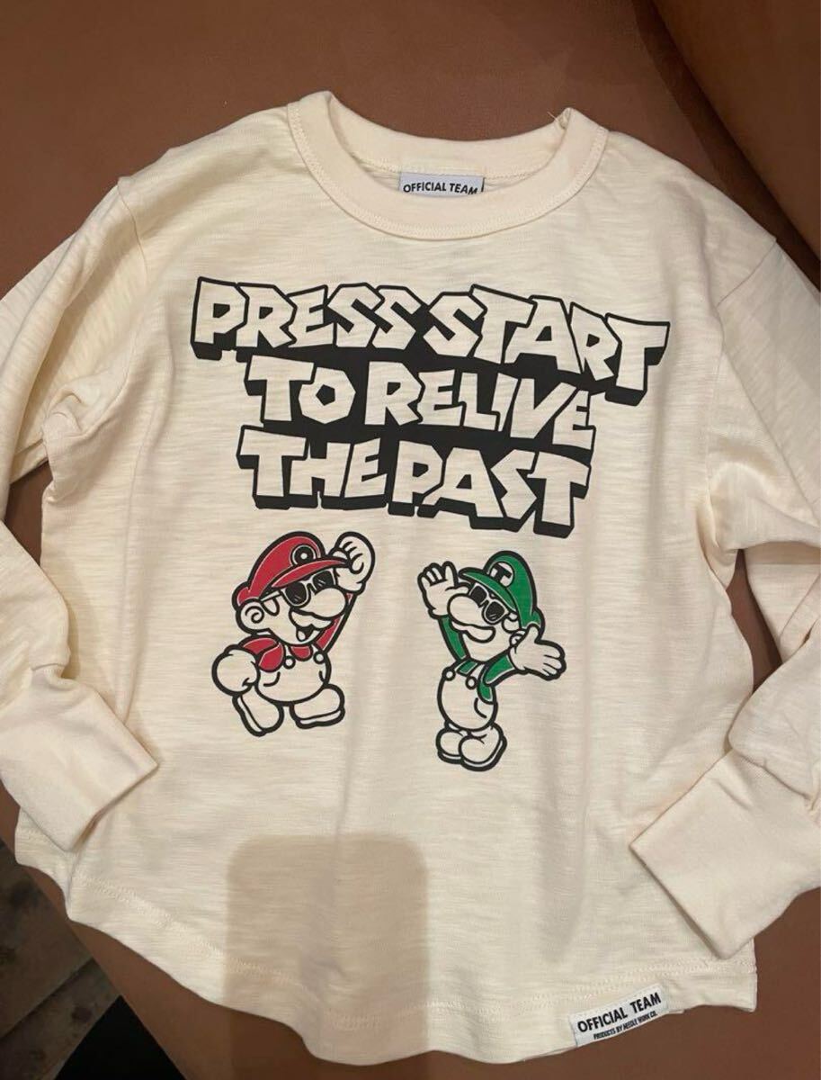 新作☆オフィシャルチーム スラブ天竺オールドゲームラウンドTシャツ1225132オフホワイト 150㎝拍卖