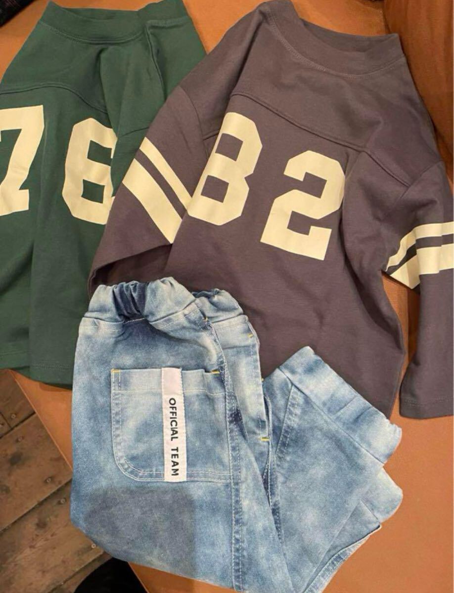 ラスト1点セール!新作☆オフィシャルチームスーパーストレッチデニムスイッチングジョガーパンツ10分丈 1124173 ケミカルブルー90㎝拍卖