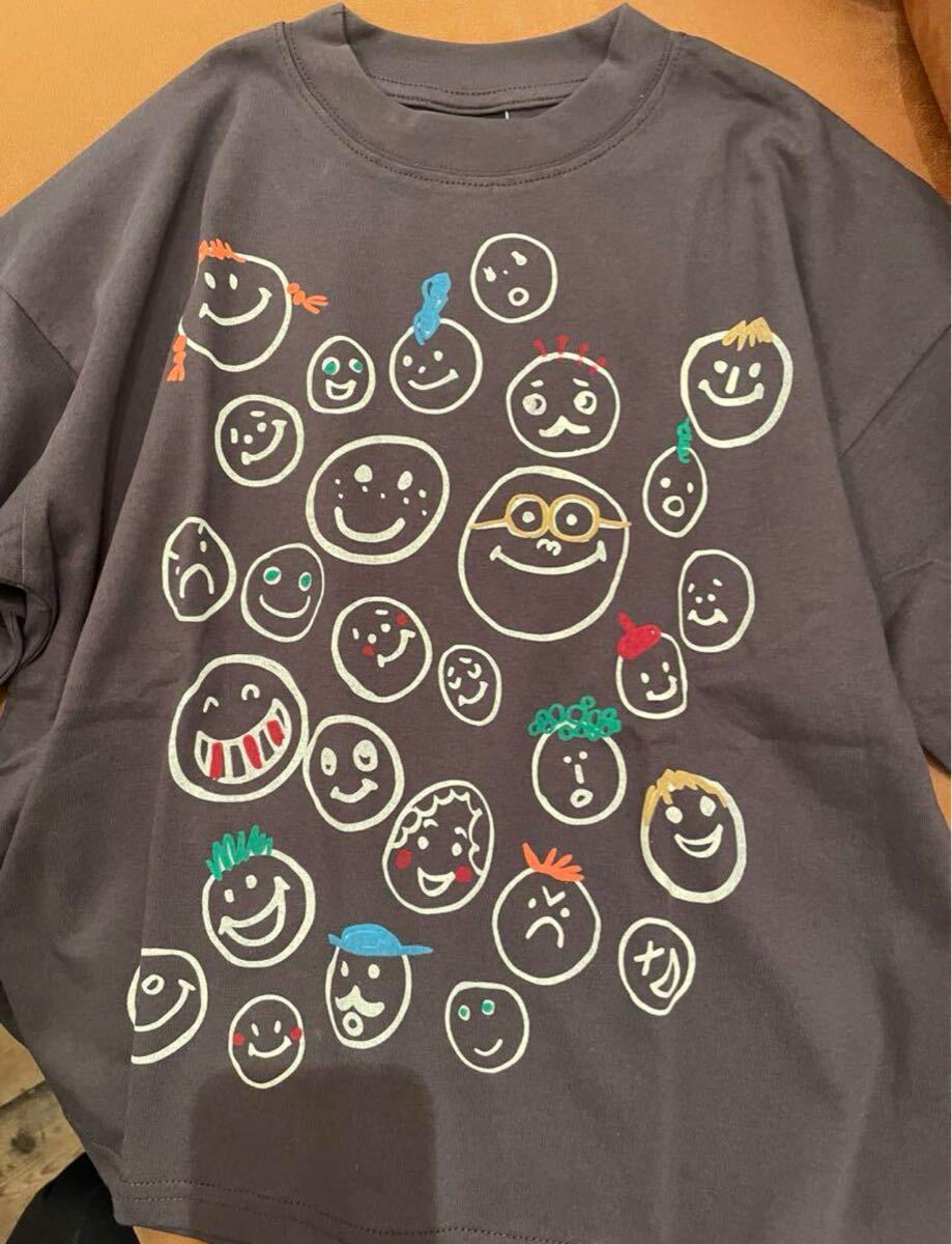 ラスト1点ですセールです新作☆ニードルワークススマイル柄ワイドTシャツ2324501ブラック 拍卖