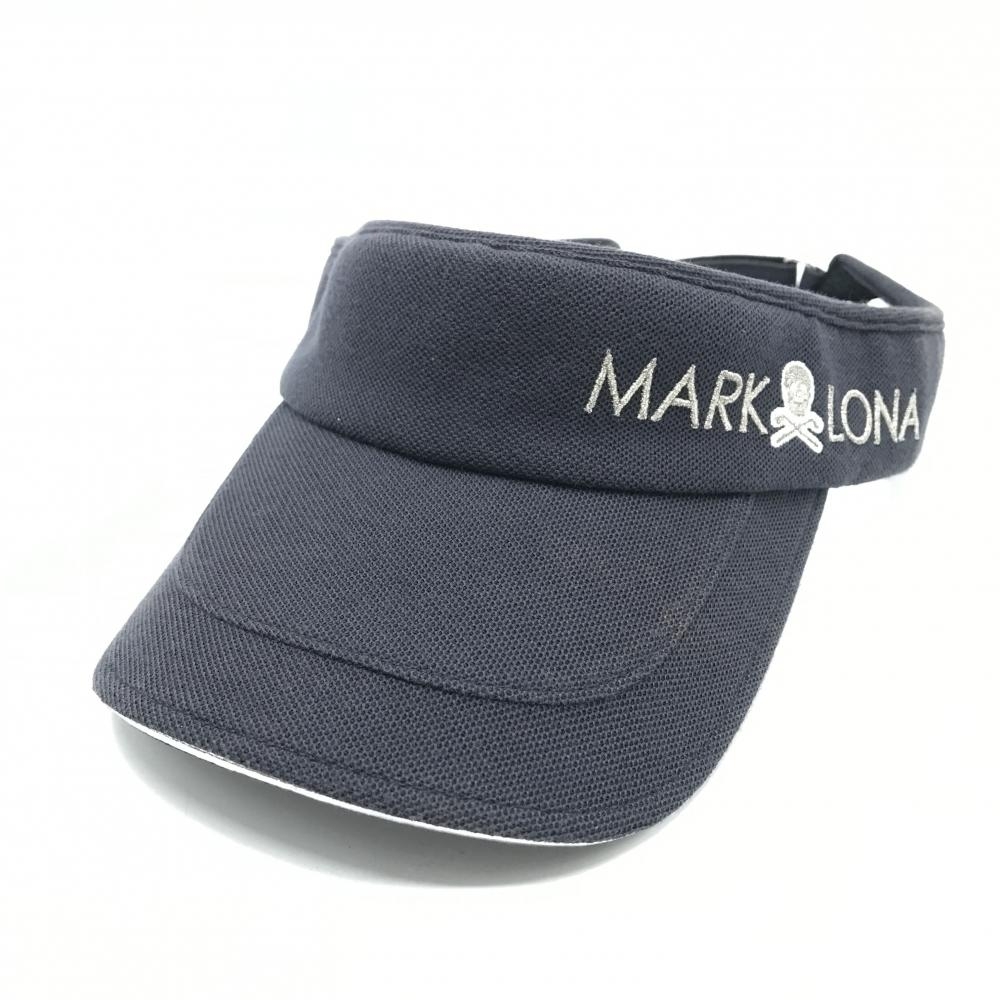 マークアンドロナ サンバイザー ネイビー ロゴ スカル FREE ゴルフウェア MARK&LONA拍卖