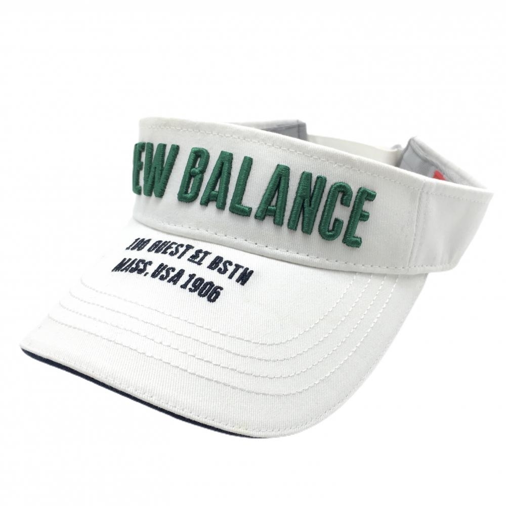 ニューバランスゴルフ サンバイザー 白×グリーン×ダークネイビー 立体ロゴ刺しゅう FR ゴルフウェア New Balance拍卖