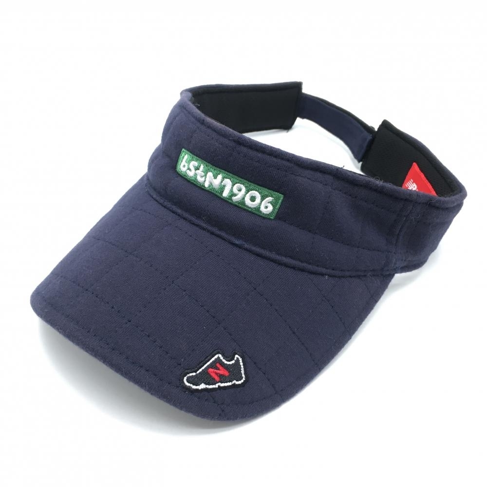 【美品】ニューバランスゴルフ サンバイザー ネイビー キルティング ロゴ FR ゴルフウェア New Balance拍卖