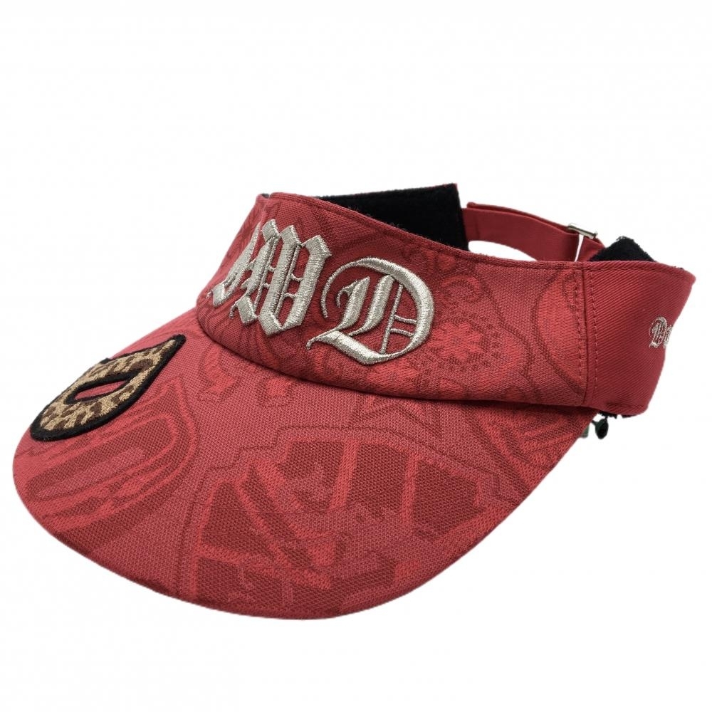 【新品】ダンスウィズドラゴン サンバイザー レッド 総柄 FR ゴルフウェア Dance With Dragon拍卖