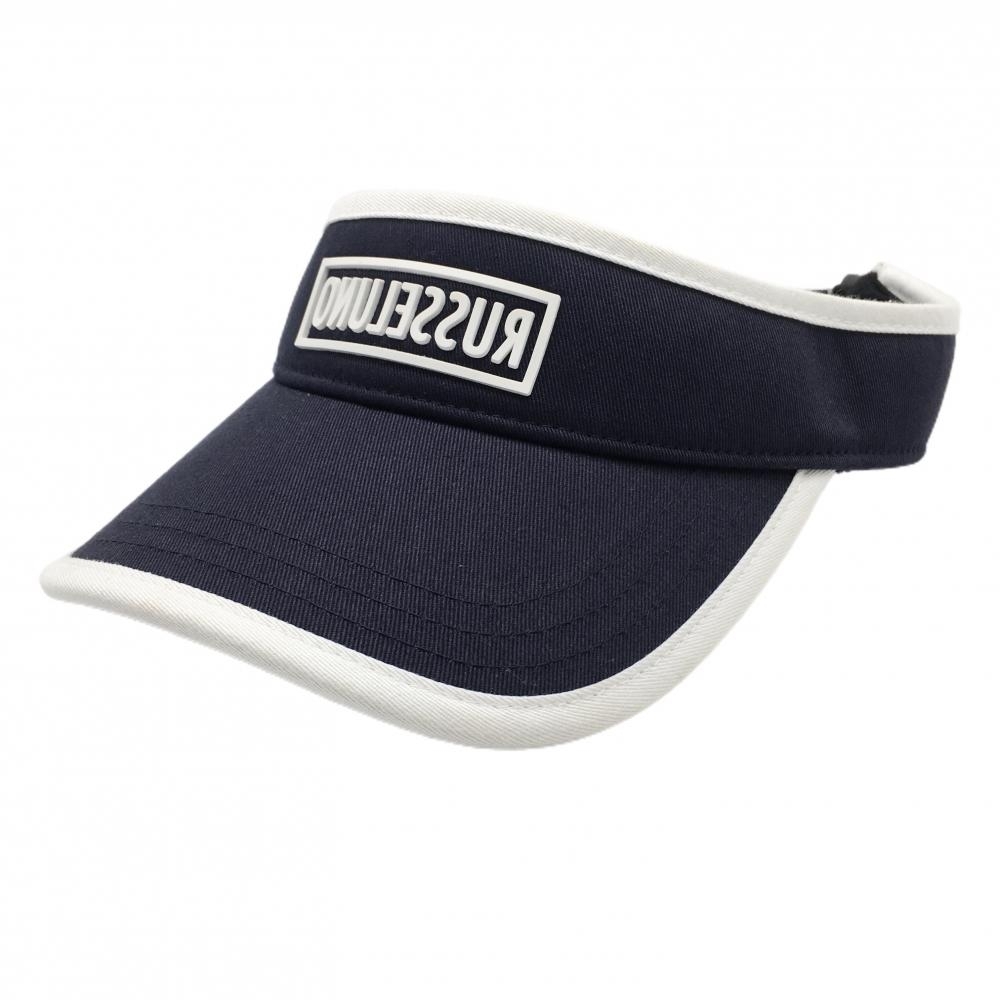 【美品】ラッセルノ サンバイザー ネイビー×白 立体ロゴ CIDAM F ゴルフウェア RUSSELUNO拍卖