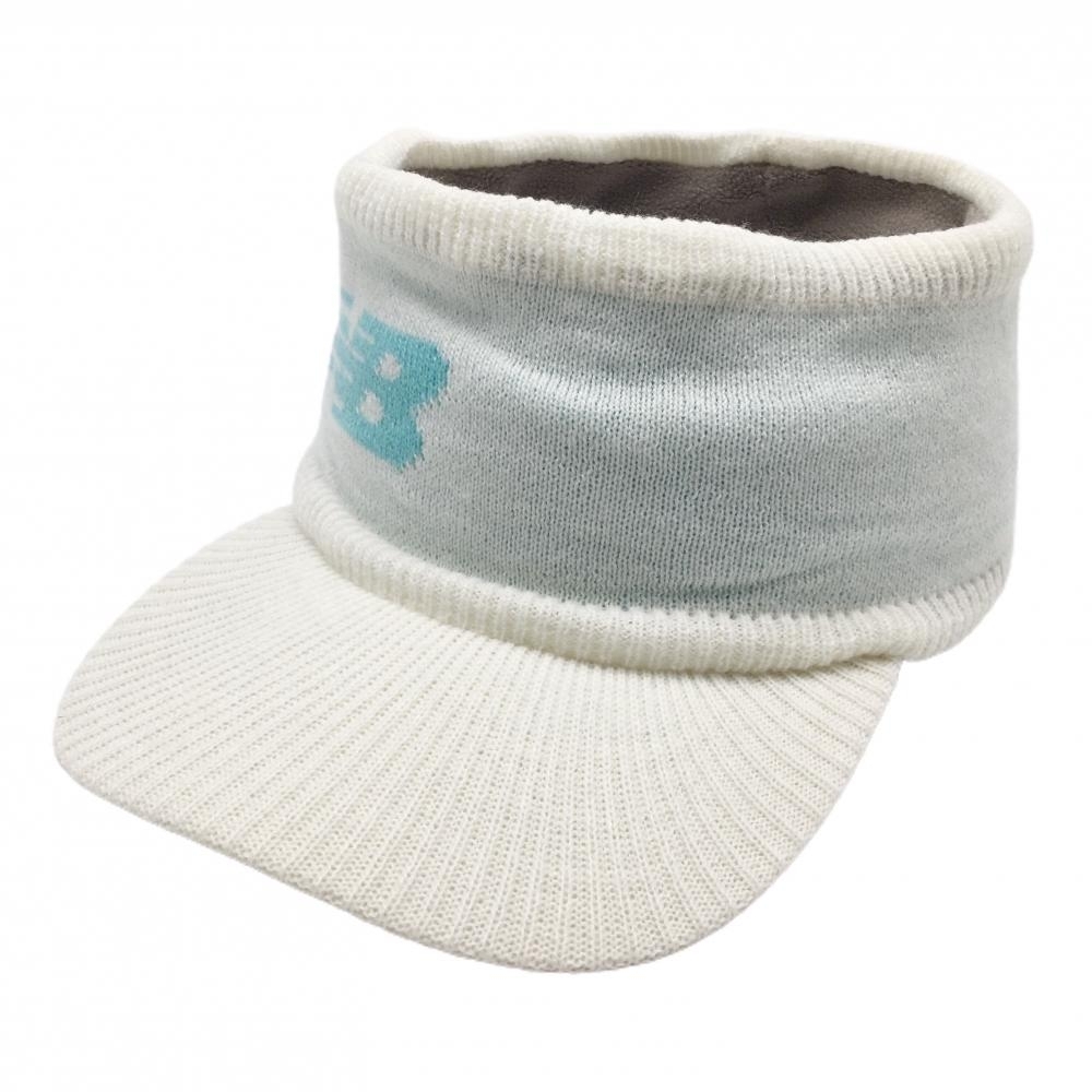 【超美品】ニューバランスゴルフ ニットサンバイザー 白×ライトブルー 裏起毛 FR ゴルフウェア 2023年モデル New Balance拍卖