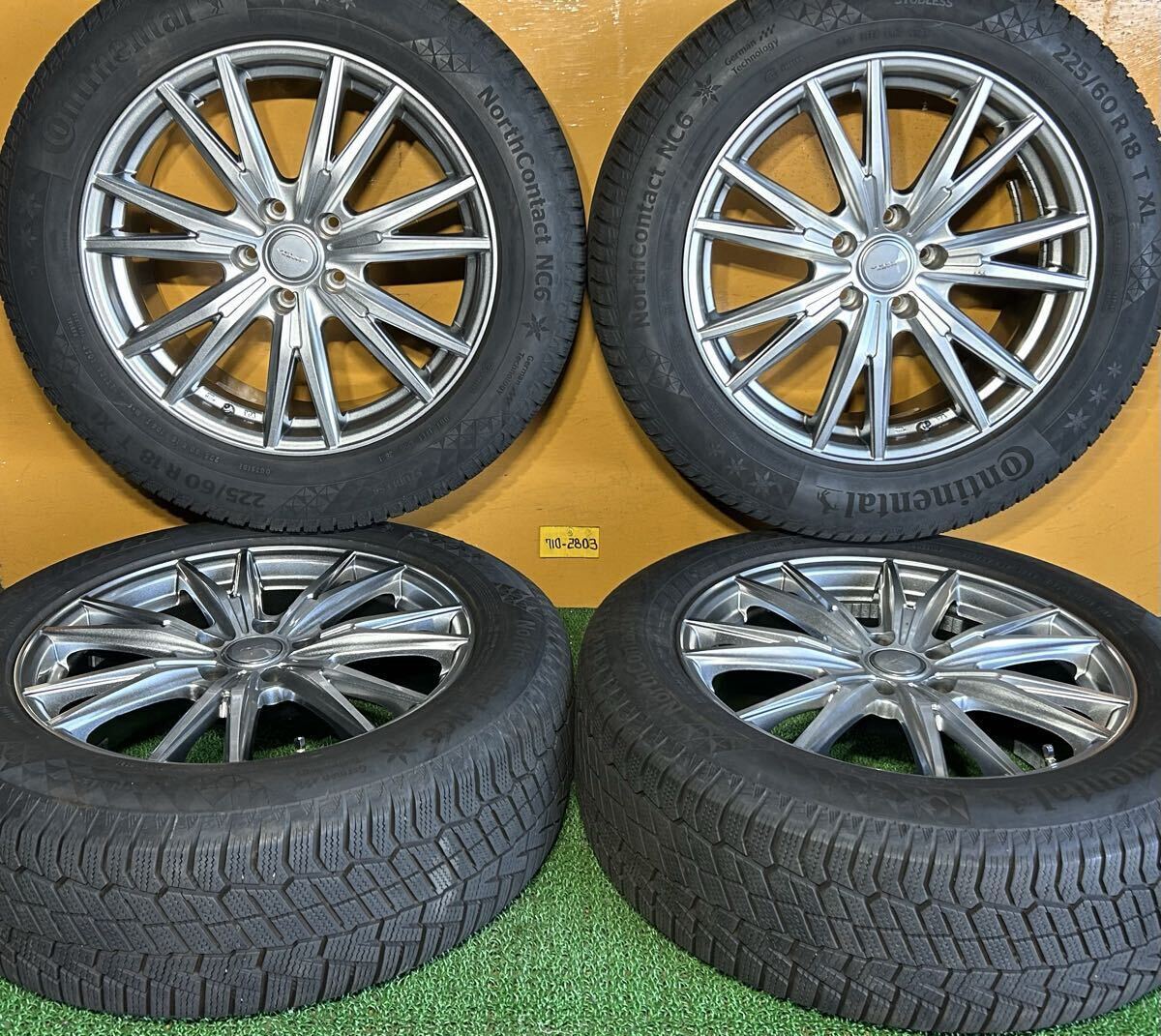 *冬用 225/60R18 104T M+S Continental *VELVA KEVIN【18×7.5J +38 PCD:114.3×5H ハブ径:73mm】*RAV4,ハリアー等に拍卖