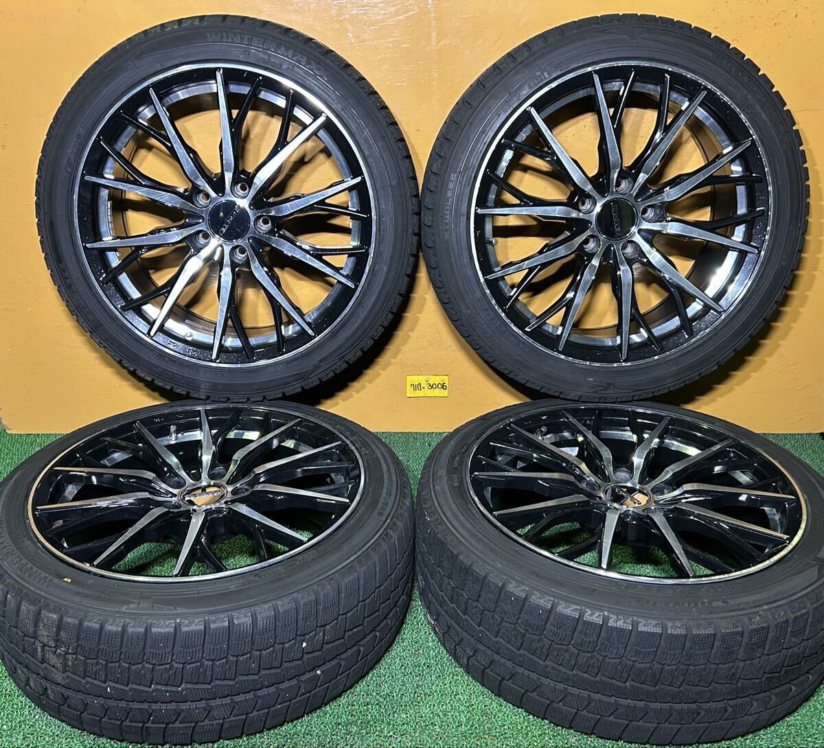 *冬用 225/45R18 91Q DUNLOP WINTER MAXX WM02 *LEGZAS【18×8.0J +42 PCD:114.3×5H ハブ径:73mm】*クラウン, マークX等拍卖