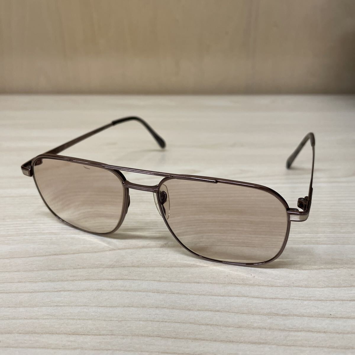 訳アリ 中古 度入り 眼鏡 メガネ Nikon ニコン TITEX2 FB 0936T 54□15 140 Ti-P チタンP ツーブリッジ フルリム メタルフレーム レトロ 拍卖