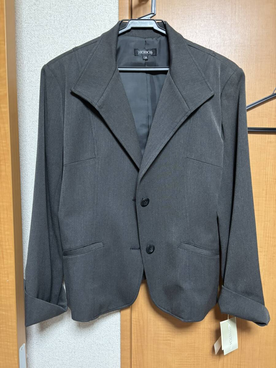 送料無料未使用★HOBOS ジャケット13R★グレー★裏地あり拍卖