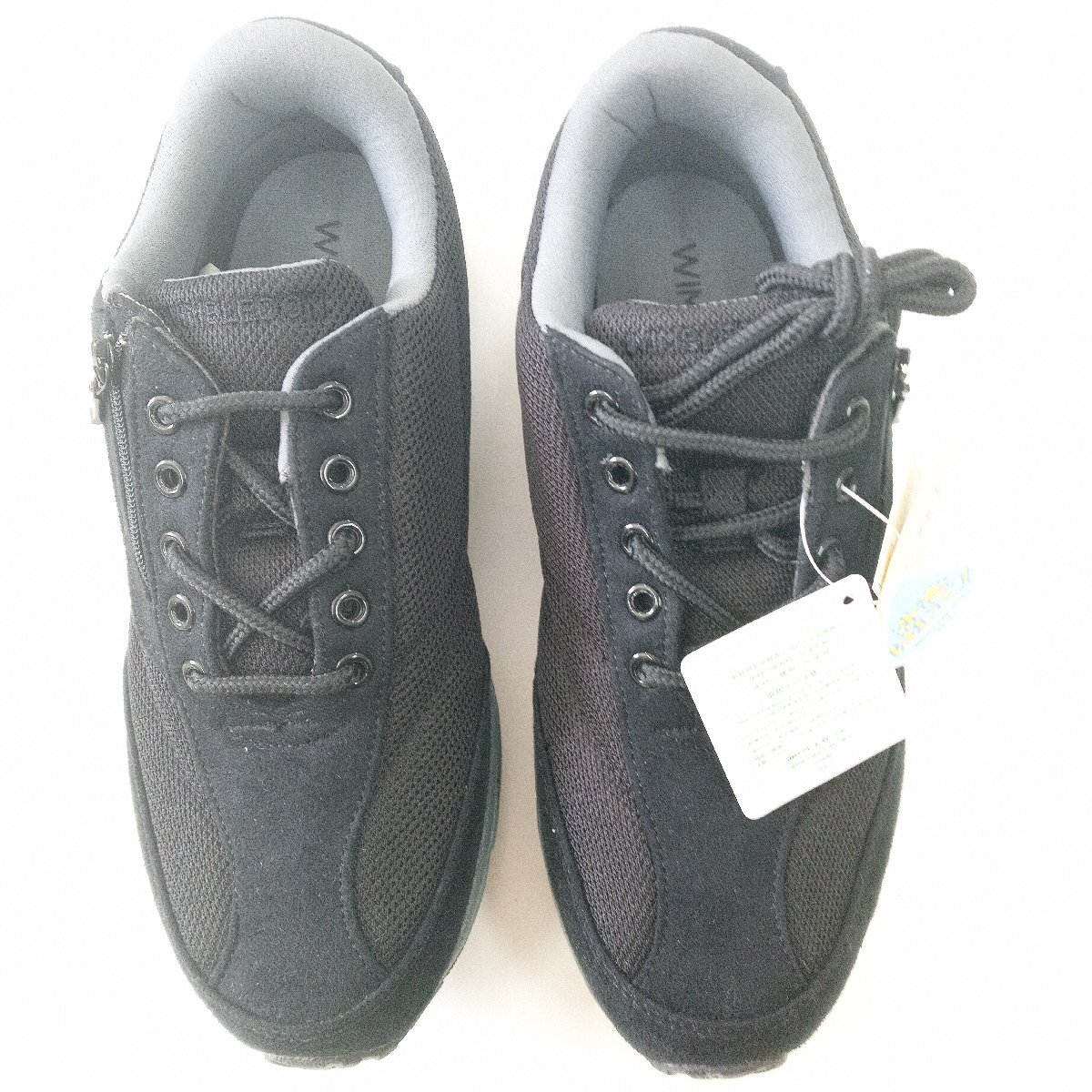 ◆ ファスナー付 ウインブルドン L032 黒 ◆ レディースシューズ23.5センチ ◆ 新品 ◆ O01007拍卖