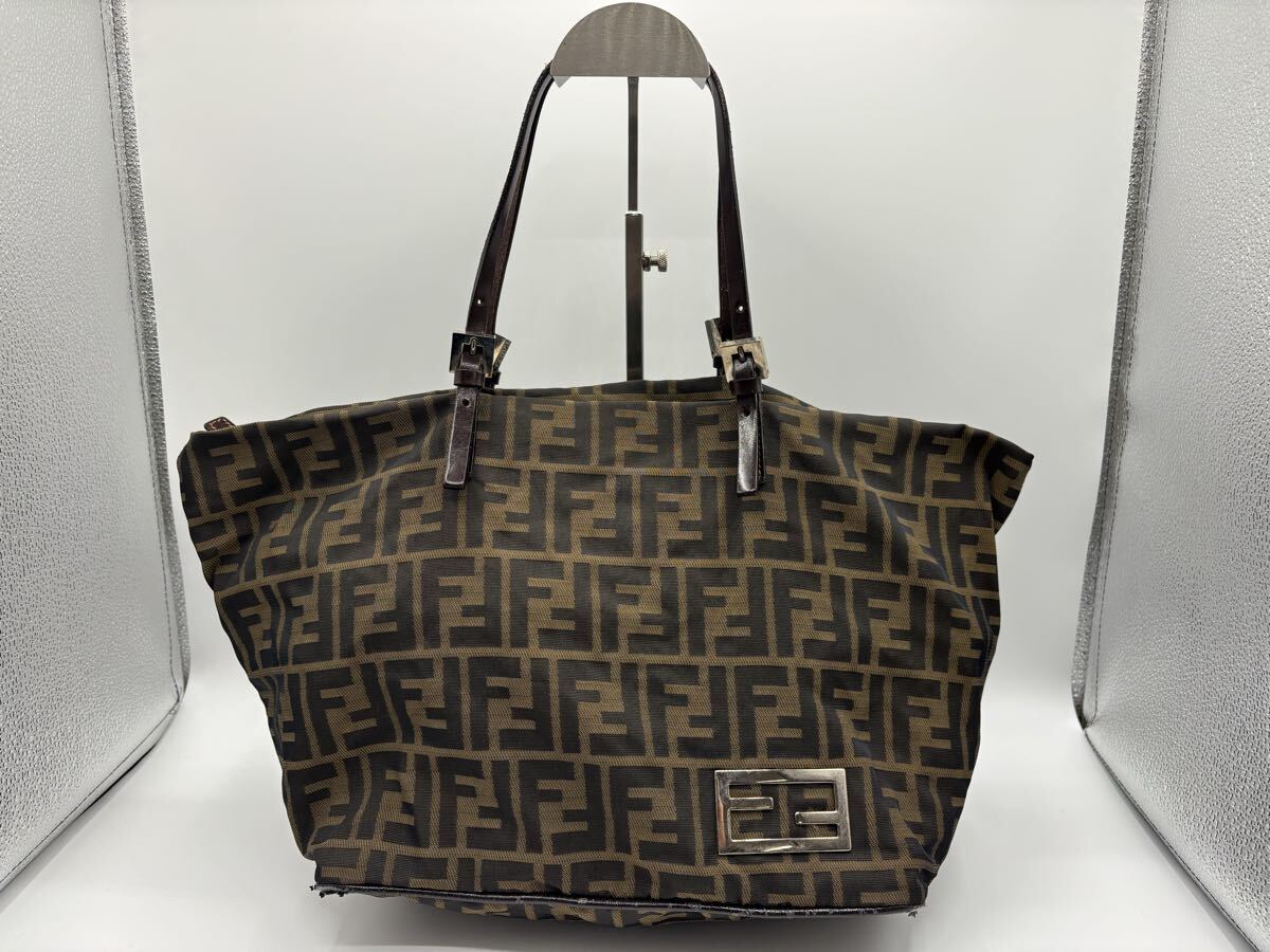 I40532072512 FENDI フェンディ ズッカ柄 ハンドバッグ トートバッグ FFロゴ キャンバス 現状品 中古拍卖