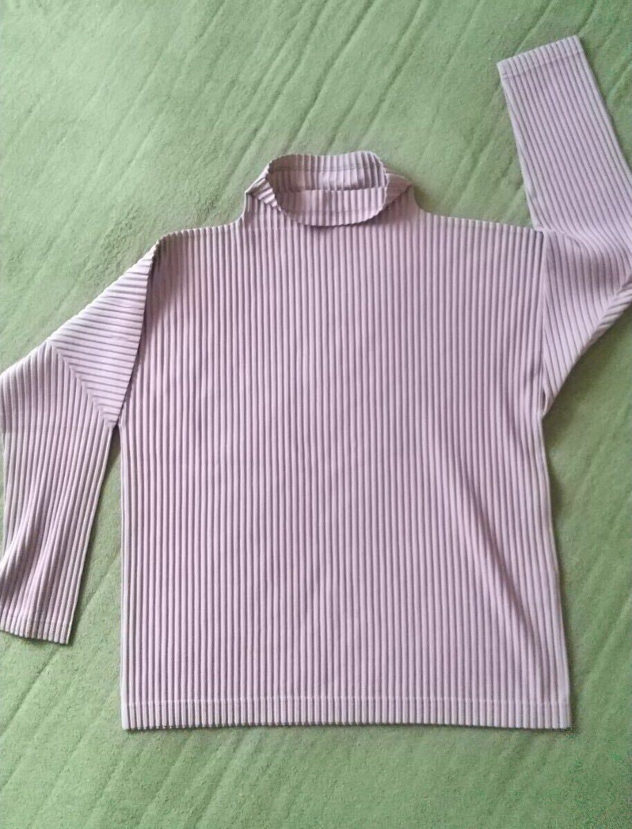 HOMME PLISSE HP91JK102オムプリッセイッセイミヤケ タートルネック プリーツカットソー ピンクパープル系 メンズ サイズ2です拍卖