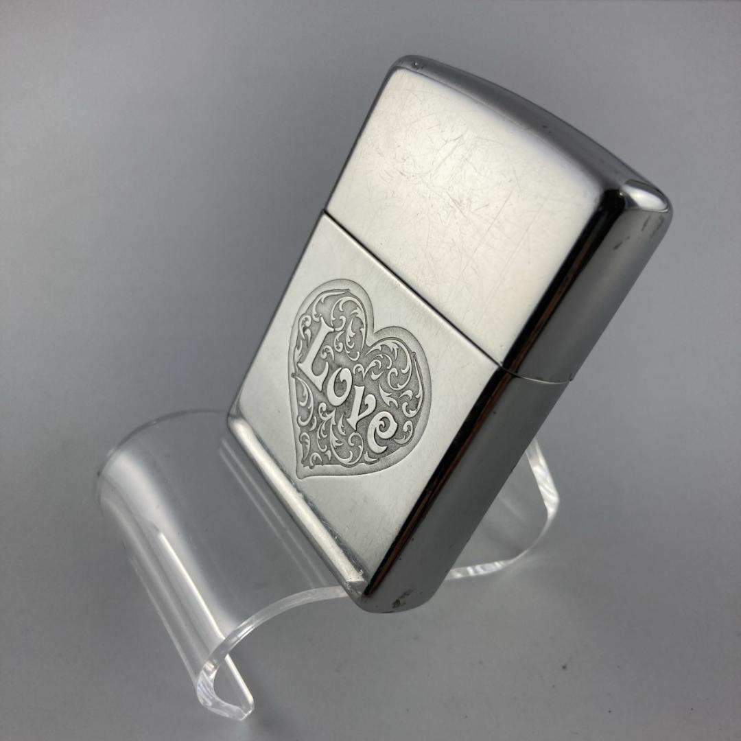 Zippo ライター シルバー ハート型 Love 2013年製 火花確認済拍卖