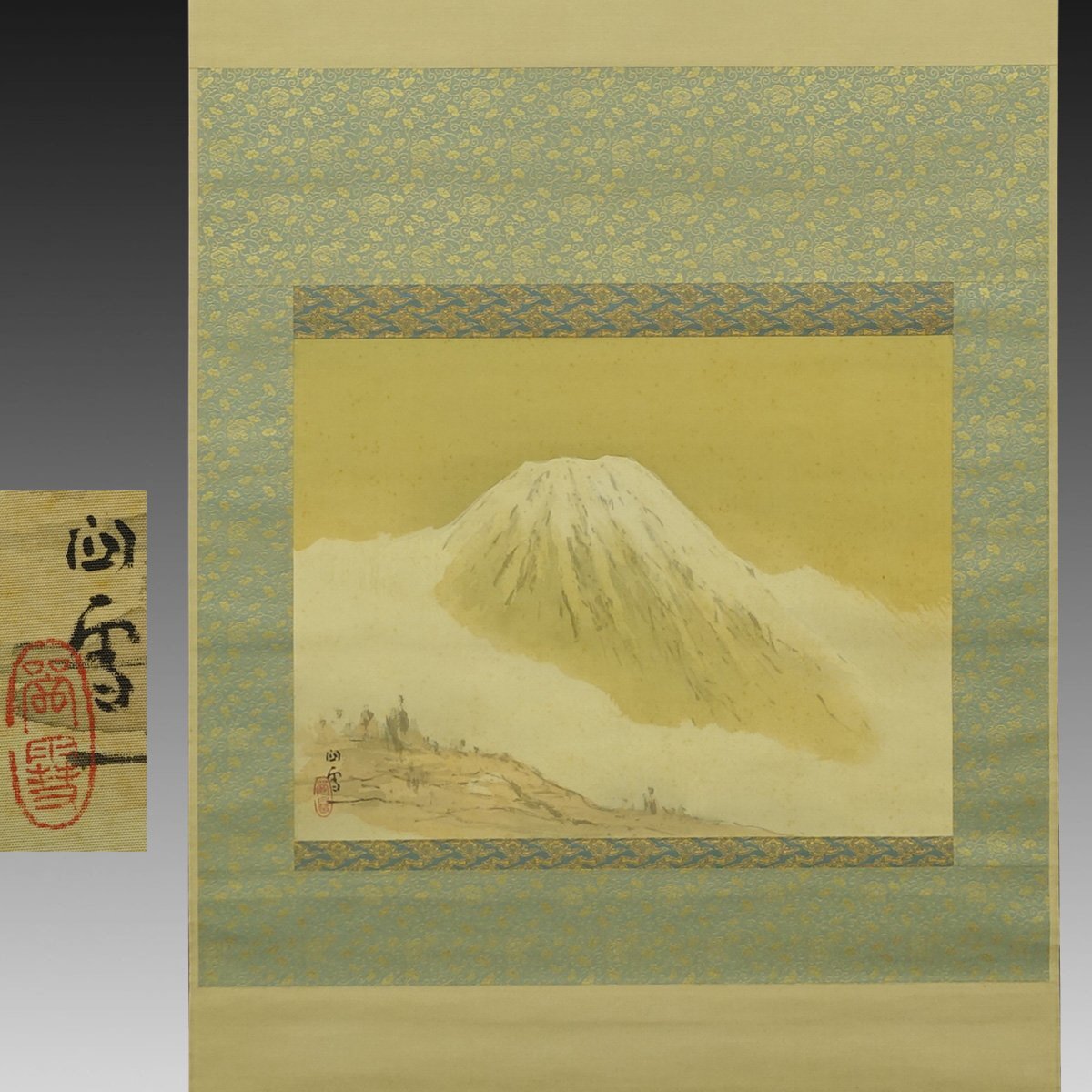 【真作】喜聞「橋本関雪 芙蓉春雪(富士山 富嶽図)」 1幅 古筆 古文書 古書 日本画 近代絵画 風景絵画 呉昌碩らと交遊 茶道 京都 大正 昭和拍卖