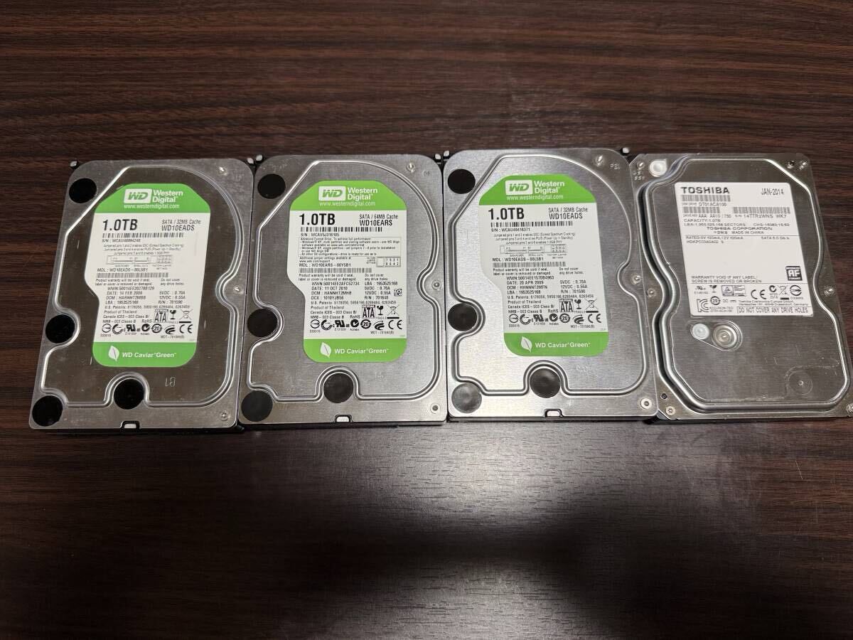 ウエスタンデジタル 1TB 東芝 1TB 4台まとめて 詳細は画像をご覧下さい。ハードディスク Westerndigital TOSHIBA 1テラ拍卖