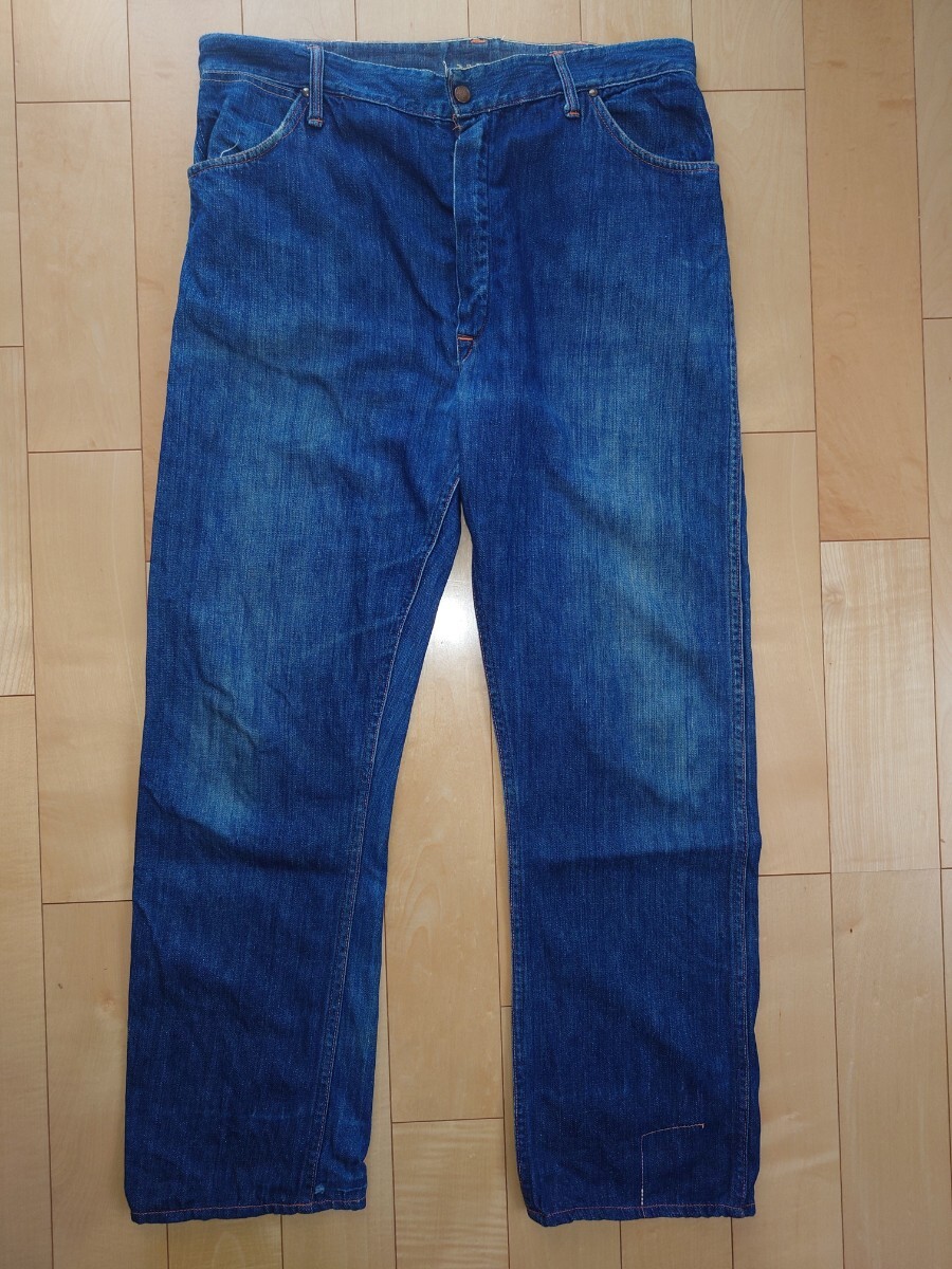 希少ビンテージ 40s 50sストアデニム カウボーイボタン ピンロック チェーンステッチ 濃紺 W90拍卖