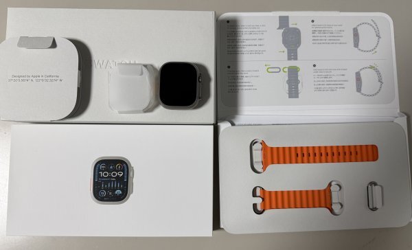 即決!美品 Apple Watch Ultra2(GPS + Cellular)49mmナチュラルチタニウムケースとオレンジオーシャンバンドとおまけ/Nikeスポーツバンド拍卖
