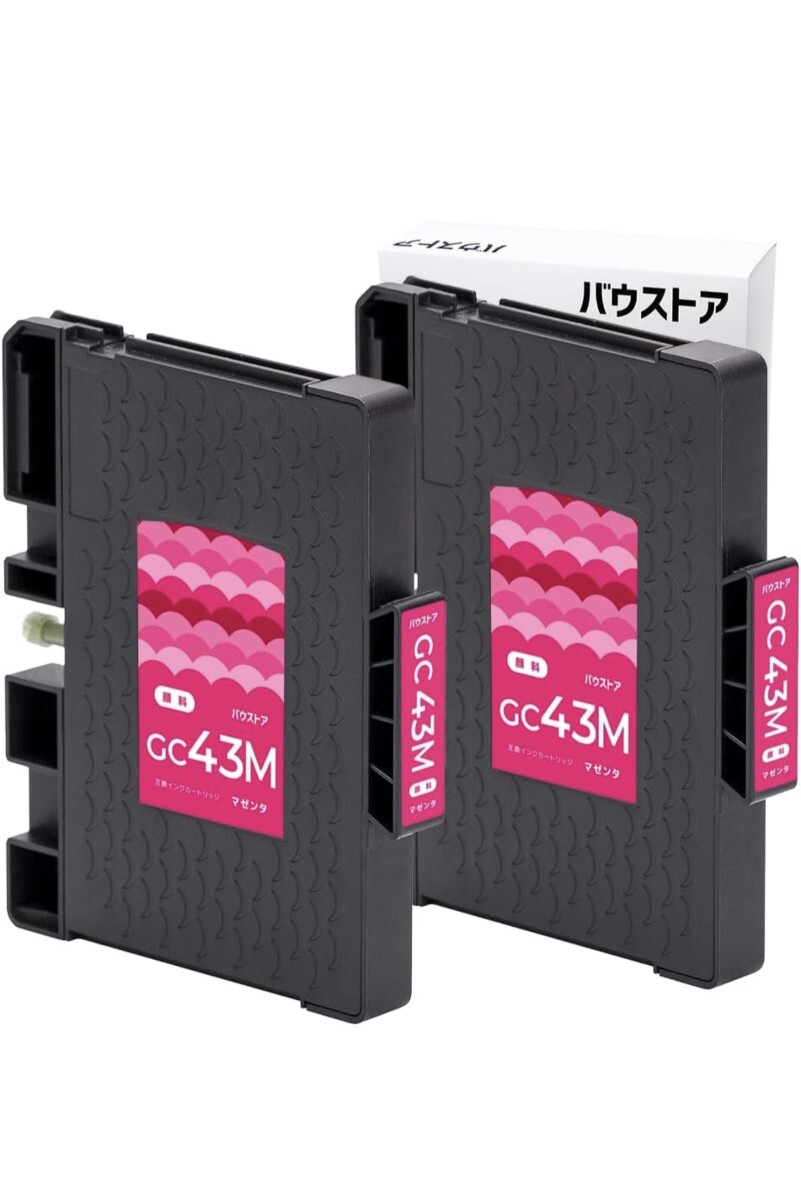 バウストア リコー RICOH GC43 GC43M Mサイズ マゼンタ2個 顔料 互換インクカートリッジSG 3300 / SG 2300拍卖