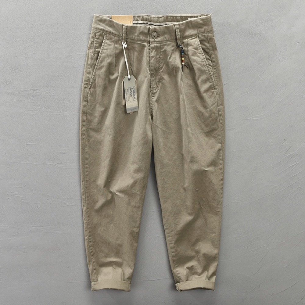 メンズカーゴパンツ ワイドパンツ チノパン ズボン ワークパンツ イージーパンツ ロング カジュアル ボトムス ベージュ 38拍卖