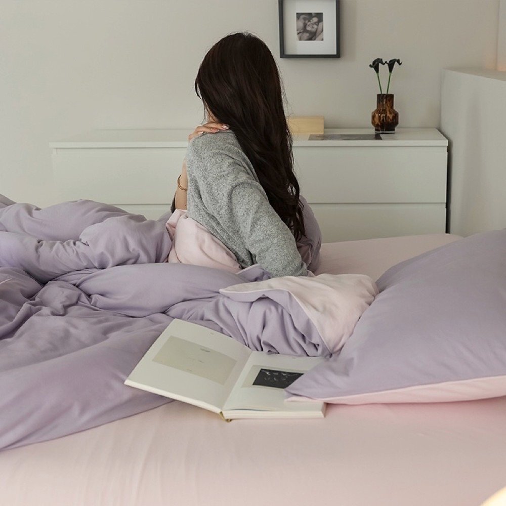 掛け布団カバーセット シーツ4点セット ベッド用 ニット寝具セット 枕カバー カラー1 クイーン1.8Mベッド用ボックスシーツ拍卖